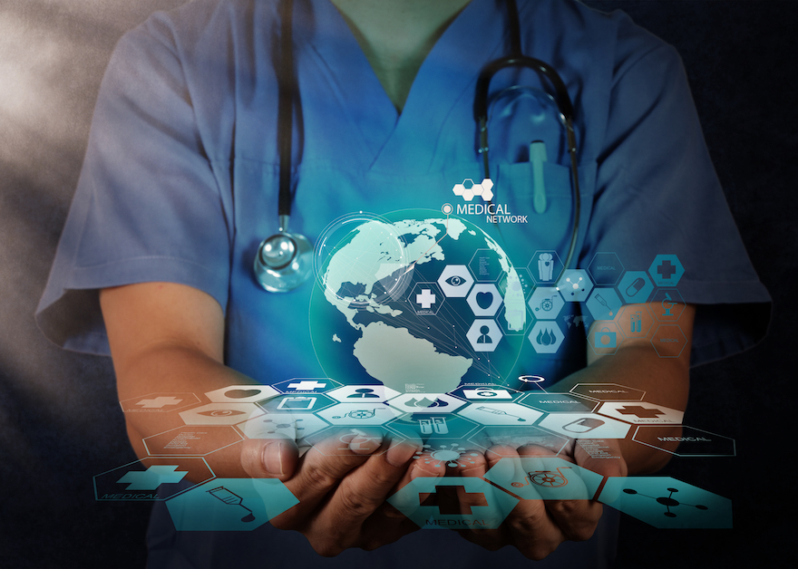 Medical,Doctor,Holding,A,World,Globe,In,Her,Hands,As